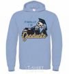 Men`s hoodie Finally i'm graduate sky-blue фото