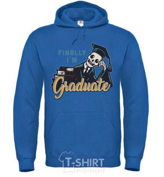 Men`s hoodie Finally i'm graduate royal фото