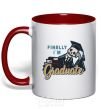 Mug with a colored handle Finally i'm graduate red фото