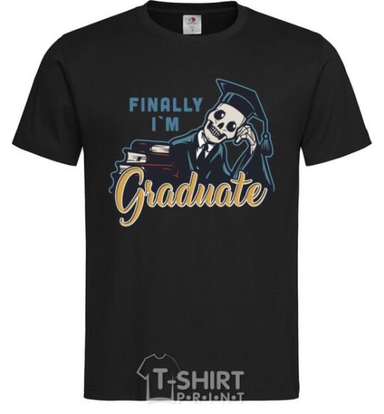 Men's T-Shirt Finally i'm graduate black фото