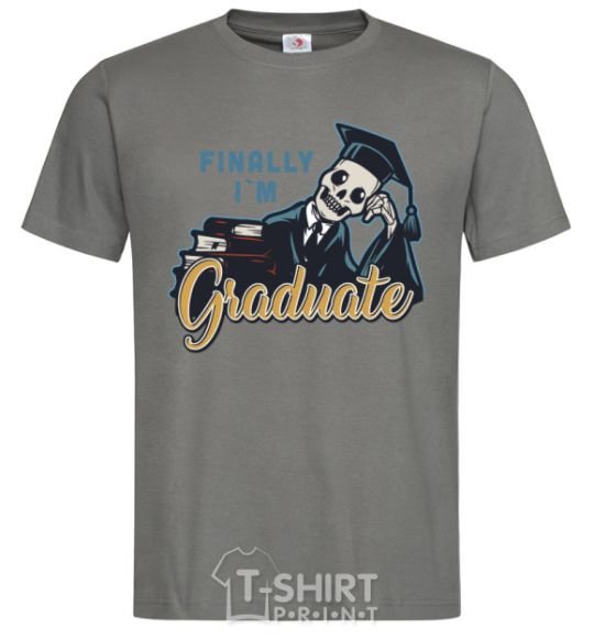Men's T-Shirt Finally i'm graduate dark-grey фото