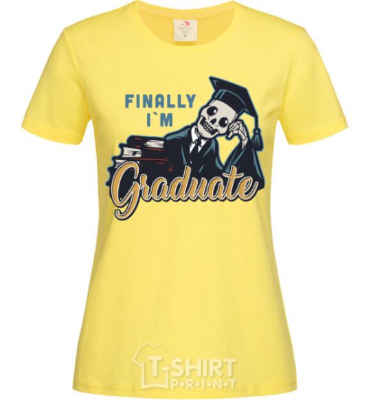 Женская футболка Finally i'm graduate Лимонный фото