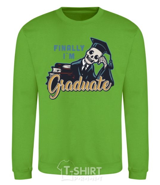 Sweatshirt Finally i'm graduate orchid-green фото