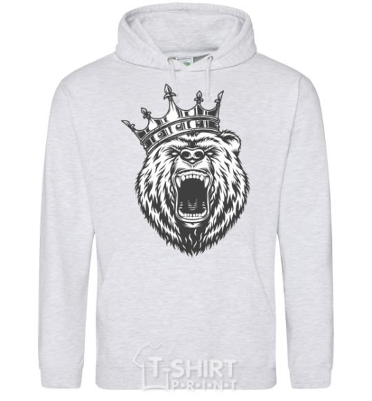 Men`s hoodie Bear in crown sport-grey фото