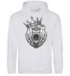 Men`s hoodie Bear in crown sport-grey фото