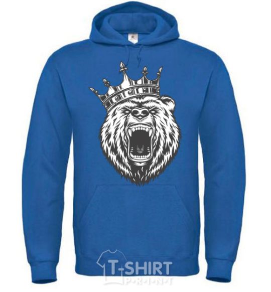 Men`s hoodie Bear in crown royal фото