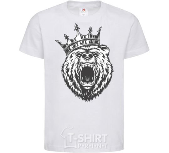 Kids T-shirt Bear in crown White фото
