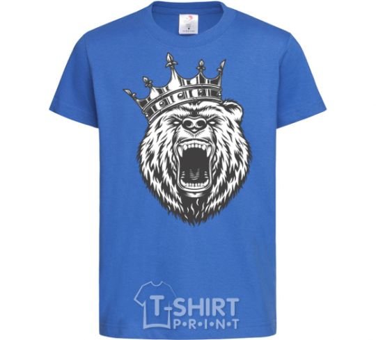 Kids T-shirt Bear in crown royal-blue фото