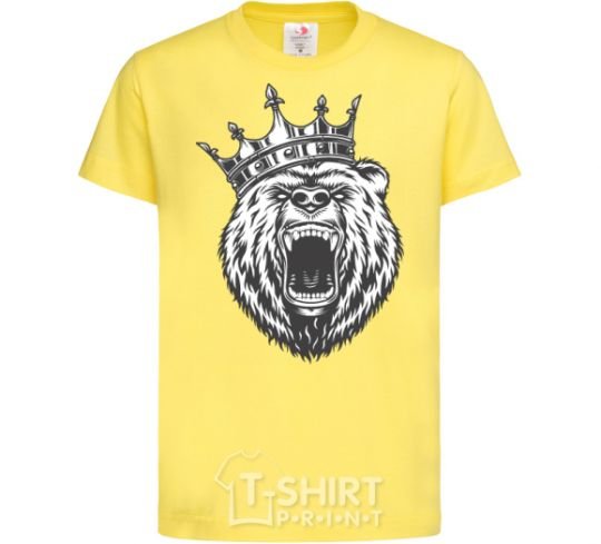 Kids T-shirt Bear in crown cornsilk фото
