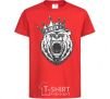 Kids T-shirt Bear in crown red фото