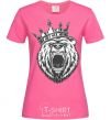 Женская футболка Bear in crown Ярко-розовый фото