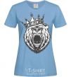 Women's T-shirt Bear in crown sky-blue фото