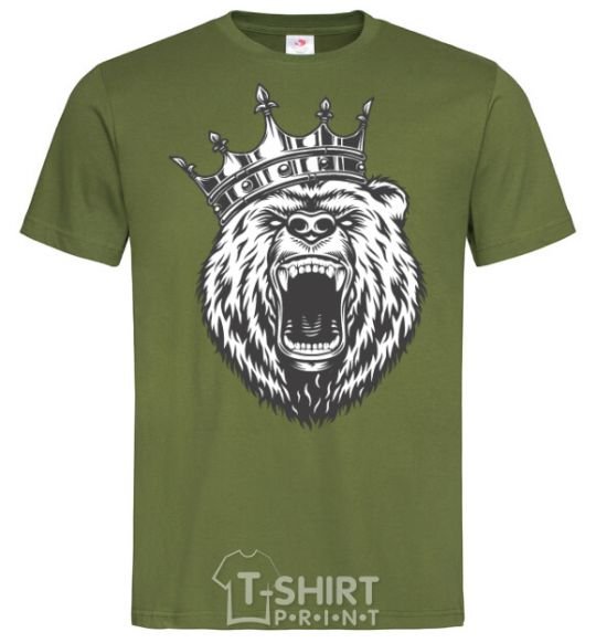 Men's T-Shirt Bear in crown millennial-khaki фото