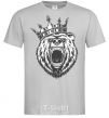 Men's T-Shirt Bear in crown grey фото