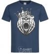 Men's T-Shirt Bear in crown navy-blue фото