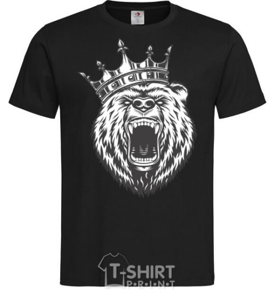 Мужская футболка Bear in crown Черный фото