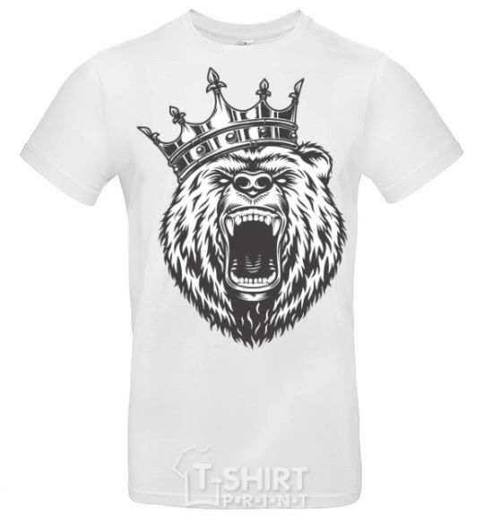 Men's T-Shirt Bear in crown White фото