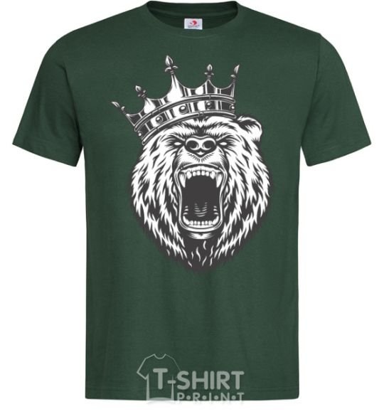 Men's T-Shirt Bear in crown bottle-green фото