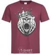 Men's T-Shirt Bear in crown burgundy фото