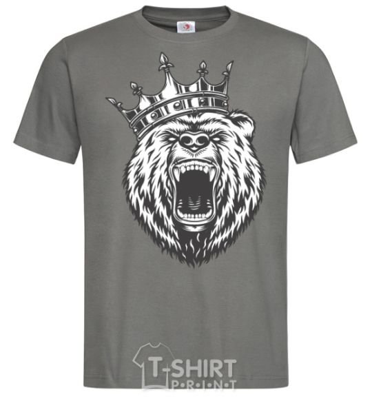 Men's T-Shirt Bear in crown dark-grey фото