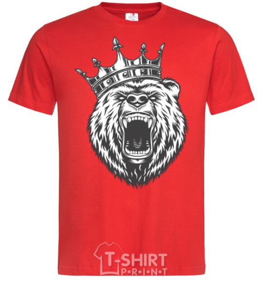 Men's T-Shirt Bear in crown red фото