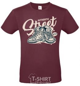Men's T-Shirt Autentic street style burgundy фото