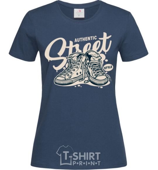 Women's T-shirt Autentic street style navy-blue фото