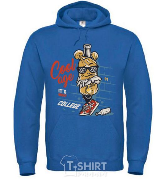 Men`s hoodie Cool age it's about college royal фото