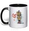 Mug with a colored handle Cool age it's about college black фото