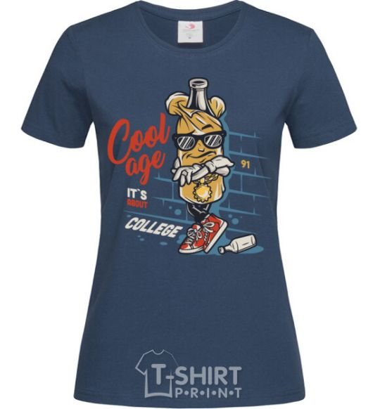 Women's T-shirt Cool age it's about college navy-blue фото