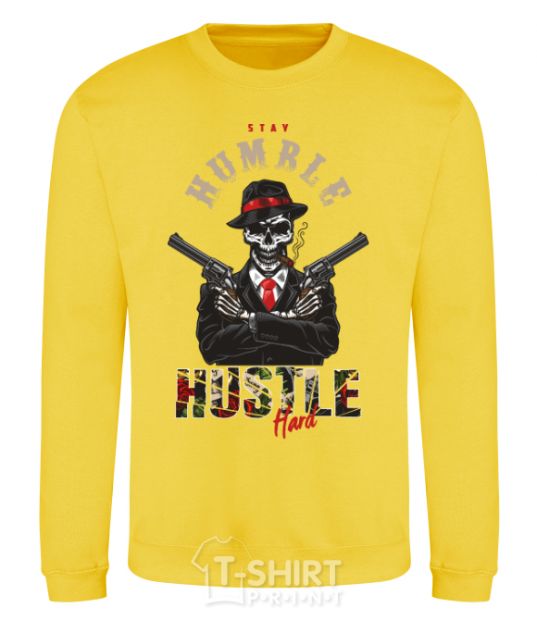 Sweatshirt Stay humble hustle hard yellow фото