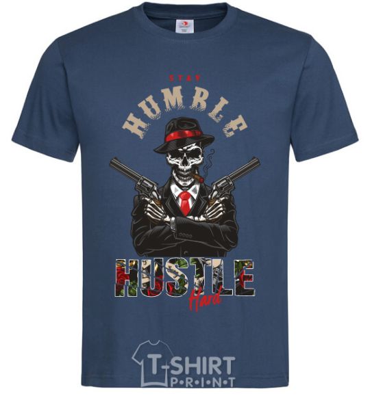 Men's T-Shirt Stay humble hustle hard navy-blue фото