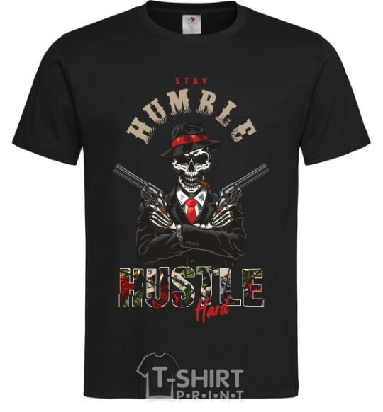 Мужская футболка Stay humble hustle hard Черный фото