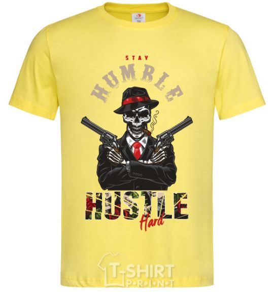 Men's T-Shirt Stay humble hustle hard cornsilk фото