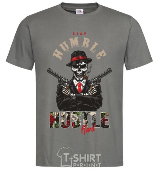 Men's T-Shirt Stay humble hustle hard dark-grey фото