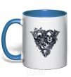 Mug with a colored handle Santa Muerte V royal-blue фото