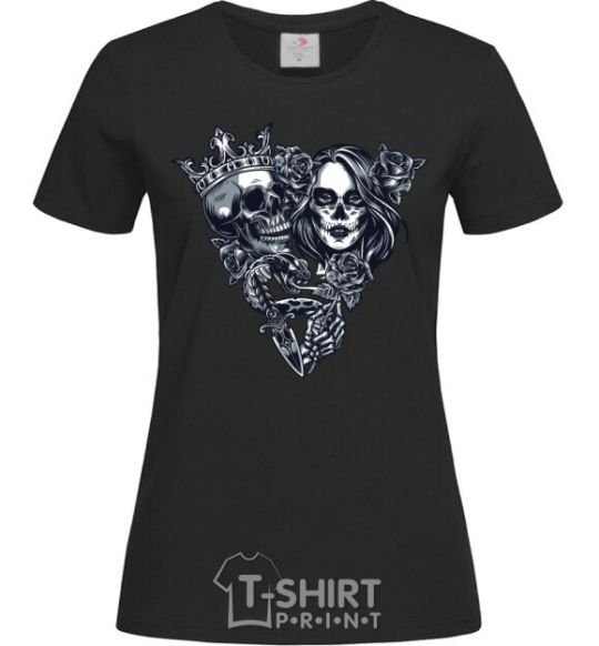 Women's T-shirt Santa Muerte V black фото