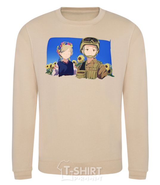 Sweatshirt Ukrainian anime soldier sand фото