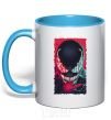 Mug with a colored handle We are venom sky-blue фото