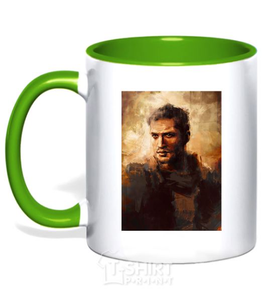 Mug with a colored handle Mad Max kelly-green фото