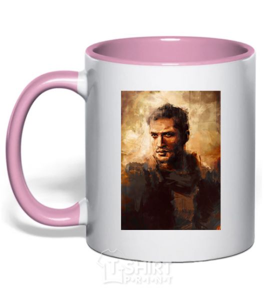 Mug with a colored handle Mad Max light-pink фото