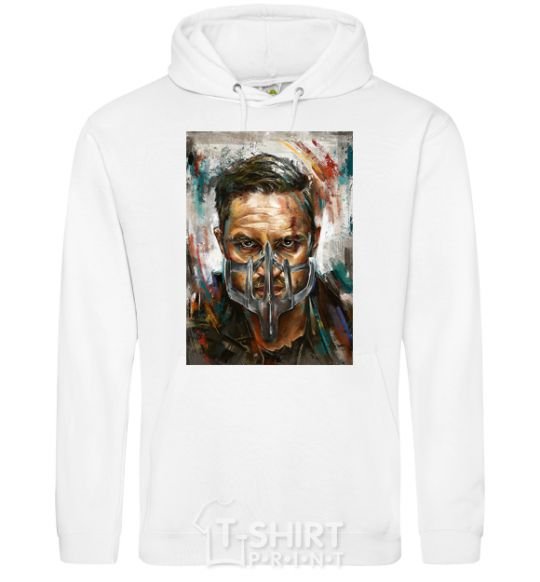 Men`s hoodie Tom Hardy in a mask White фото