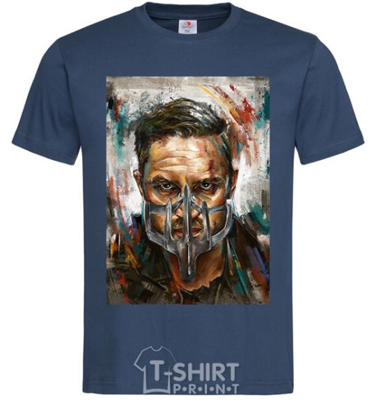 Men's T-Shirt Tom Hardy in a mask navy-blue фото