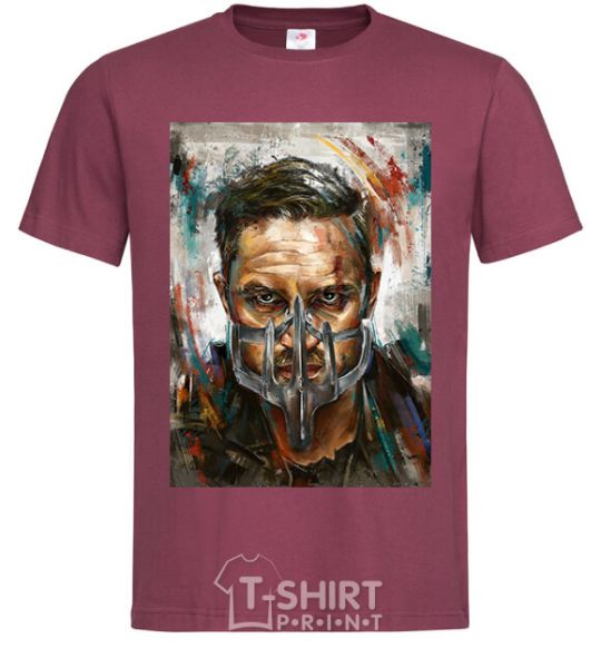 Men's T-Shirt Tom Hardy in a mask burgundy фото