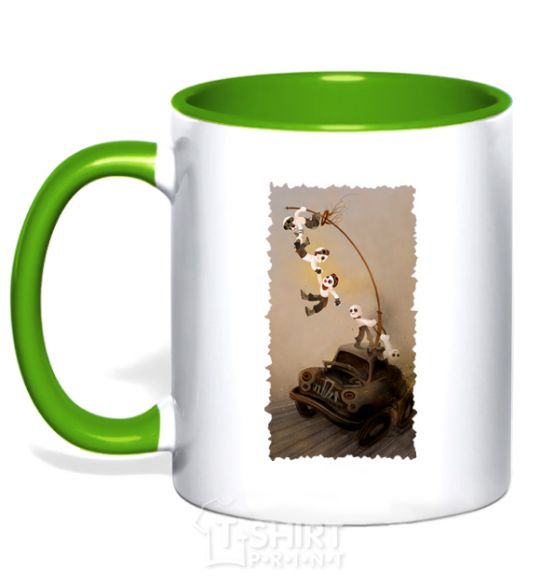 Mug with a colored handle Warboys Mad Max kelly-green фото