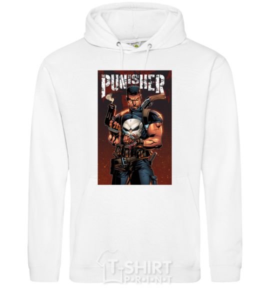 Men`s hoodie The punisher art White фото