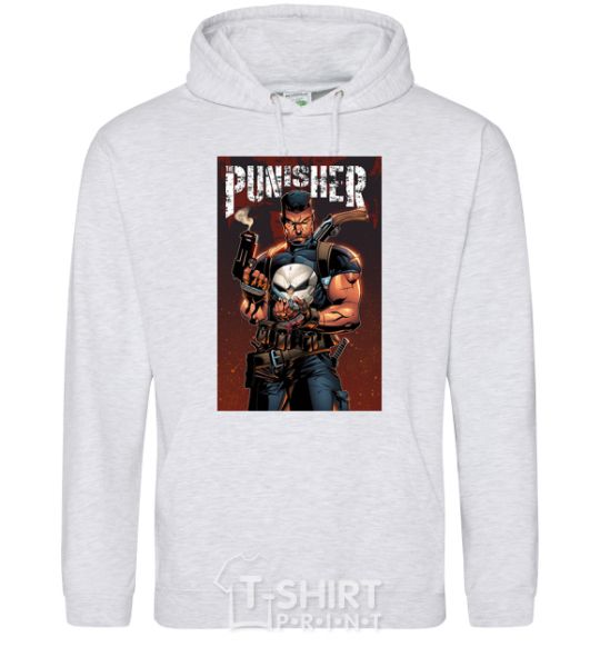 Men`s hoodie The punisher art sport-grey фото