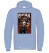 Men`s hoodie The punisher art sky-blue фото