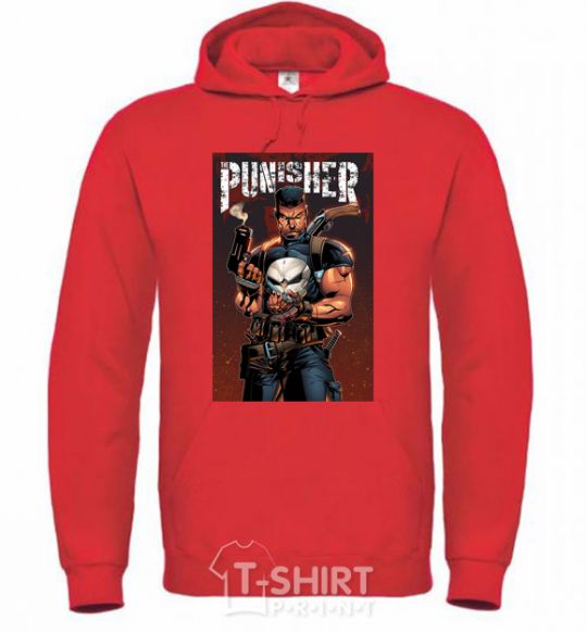 Men`s hoodie The punisher art bright-red фото