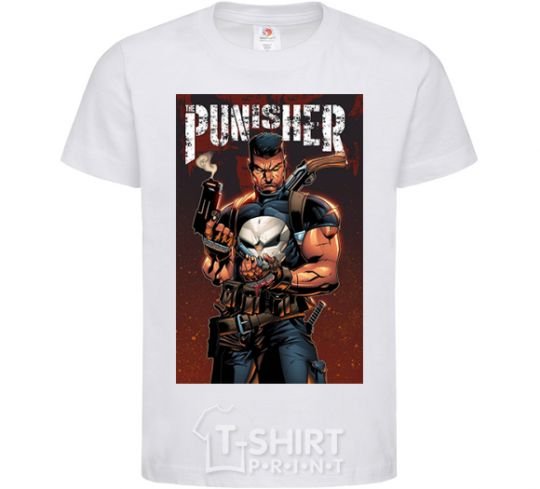 Kids T-shirt The punisher art White фото